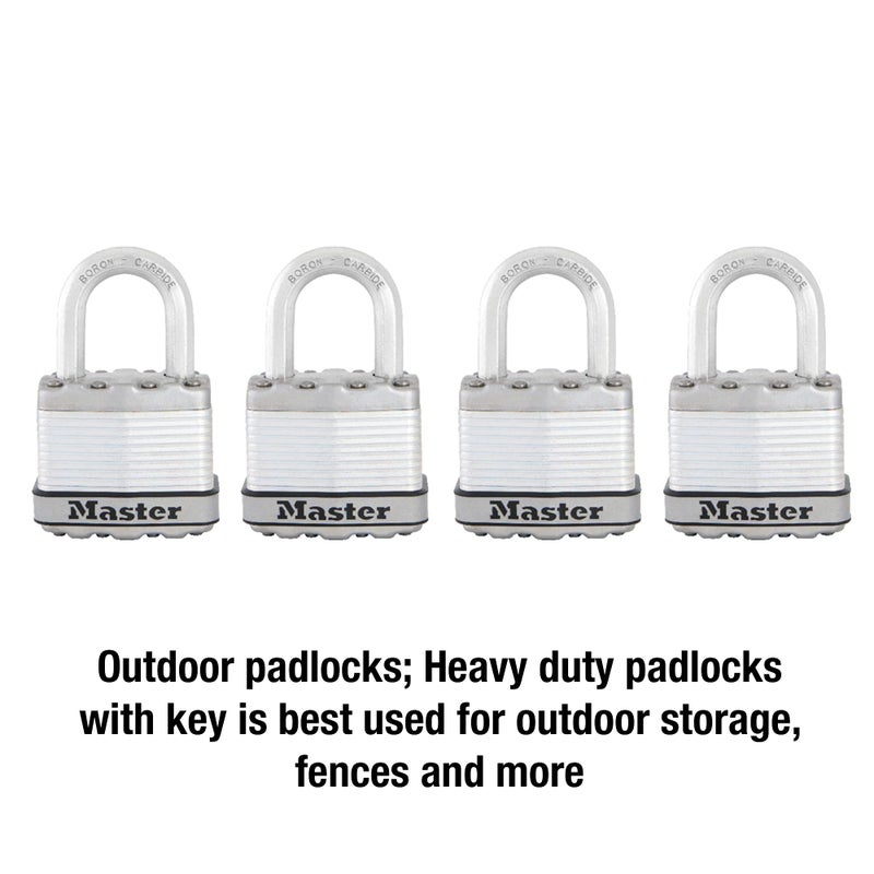 Master Lock M1XQ Magnum Heavy Duty Padlock with Key, 4 Pack Keyed-Alike - Image 2